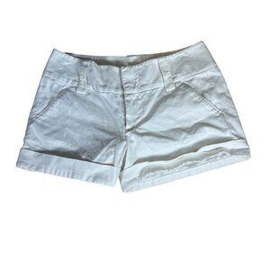 Alice + Olivia White Rolled Hem Chino Shorts Women's Size 0